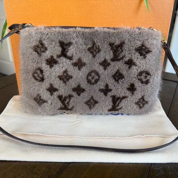 **RARE** Like New LV Brown Monogram Mink Crossbody Bag - Picture 4 of 14